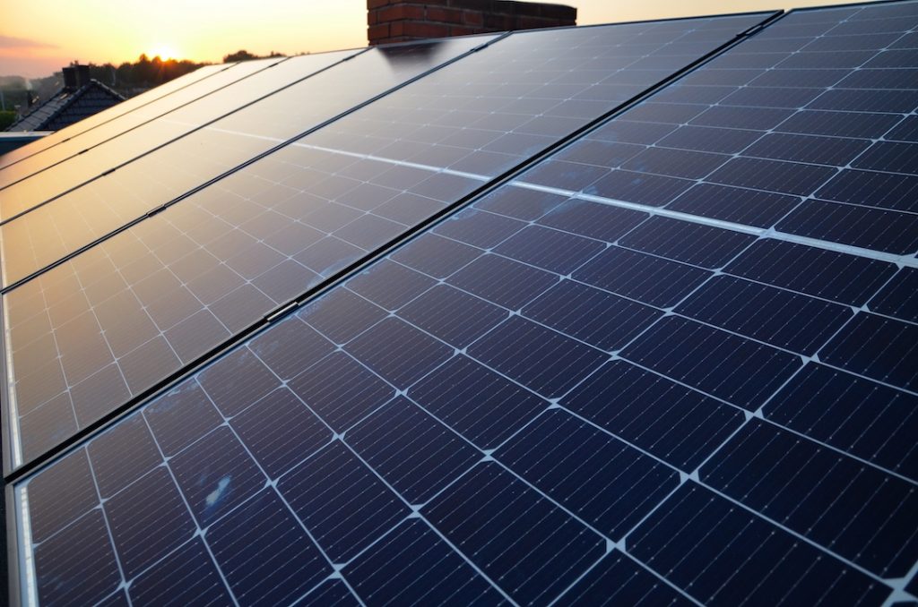 Solar PV panel system on rooftop