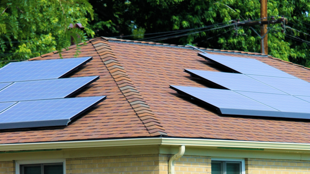 house with all black solar panels